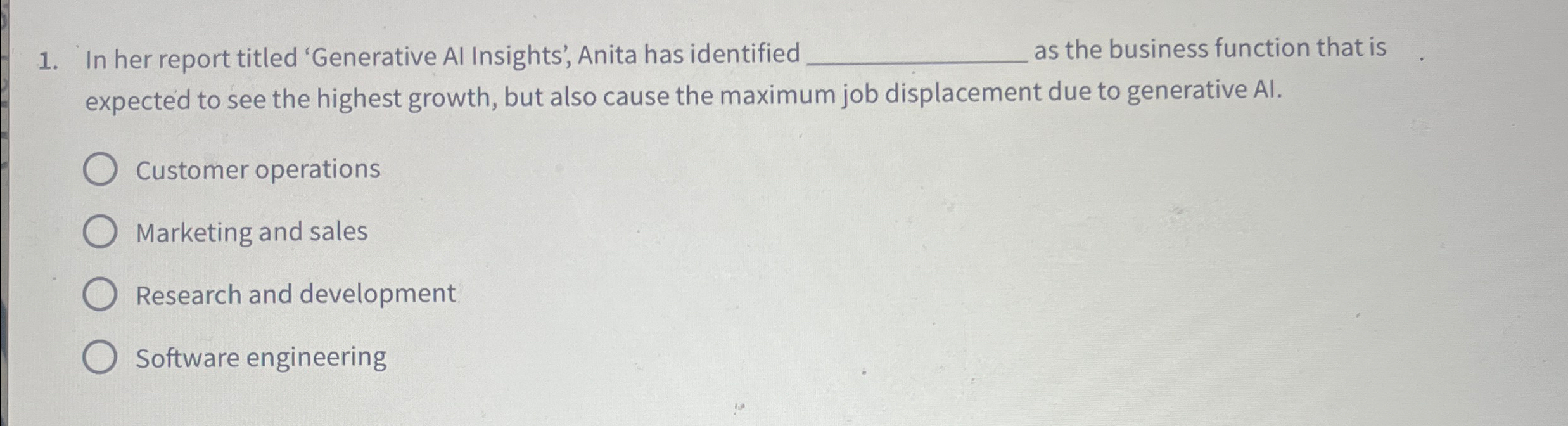 In her report titled 'Generative AI Insights',