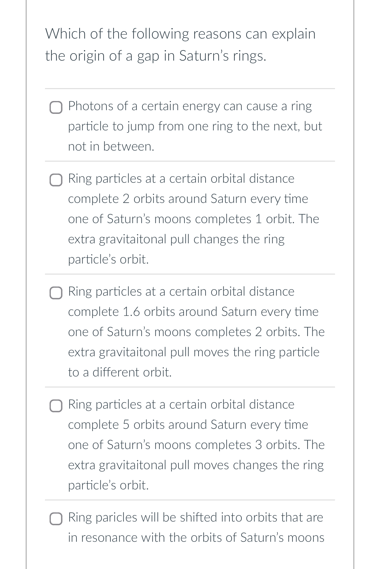 Which of the following reasons can explain the