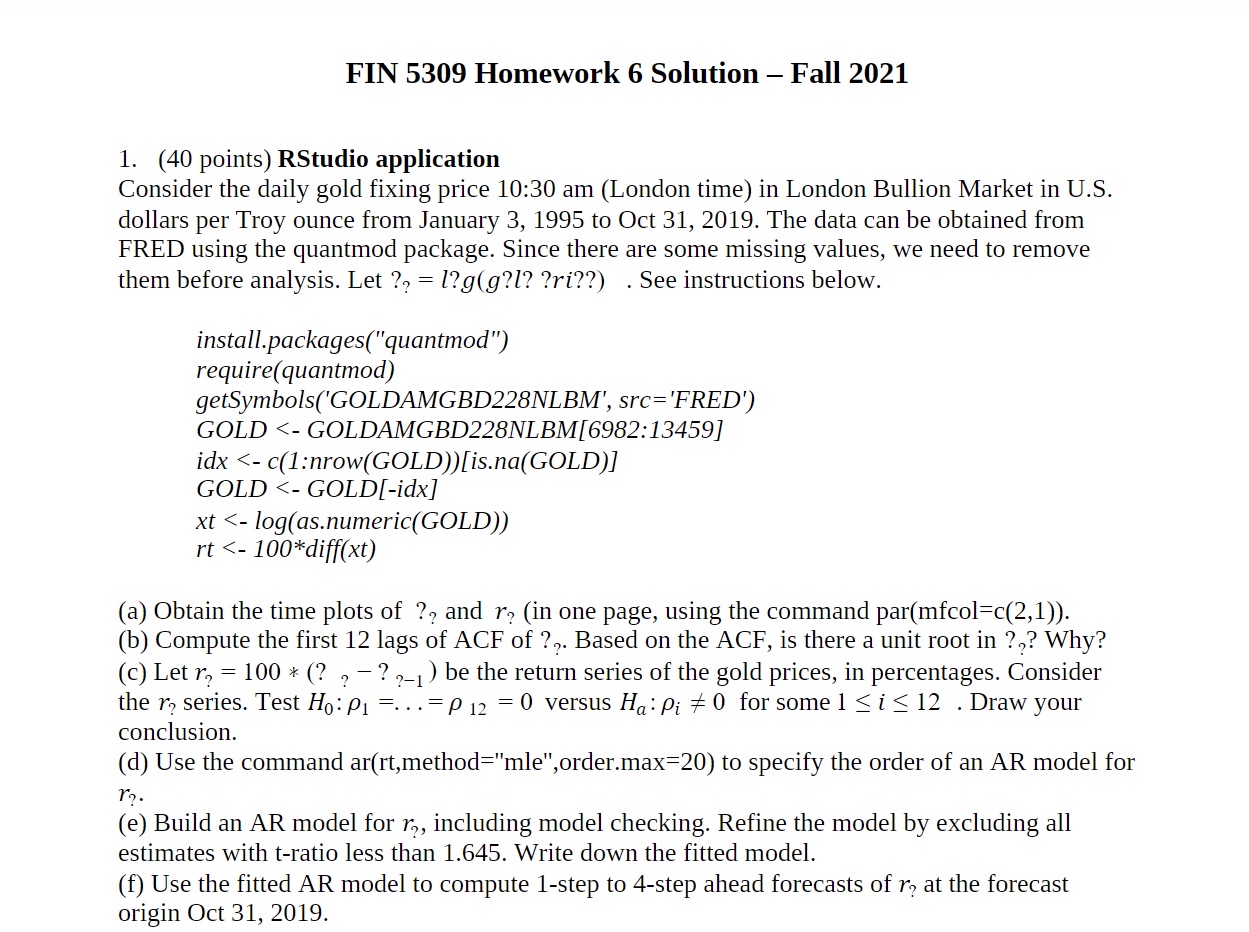 FIN 5 3 0 9 Homework 6 Solution - Fall 2 0 2 1 (