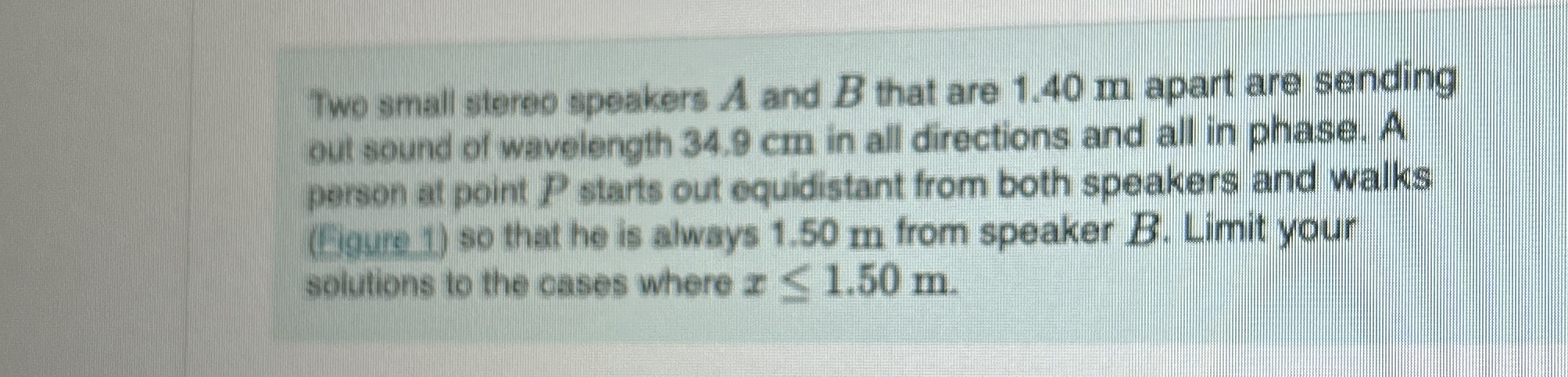 Two small stereo speakers A and B that are 1 . 4