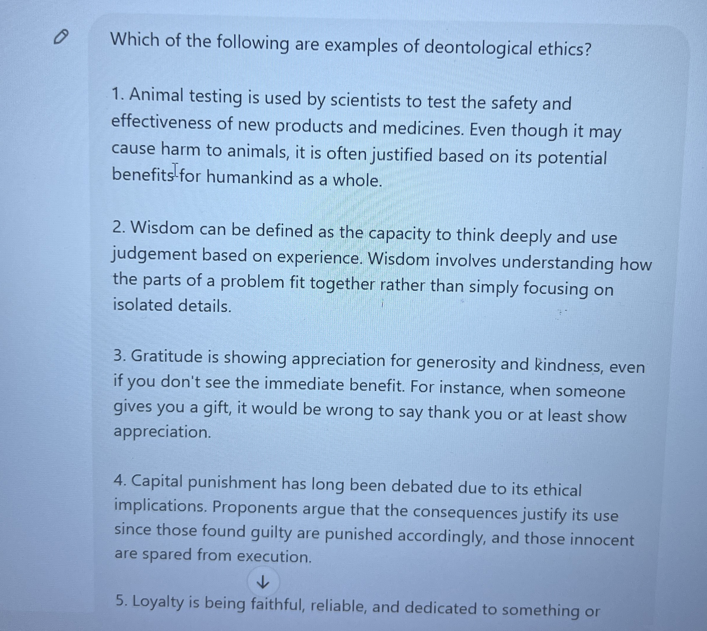 Q Which of the following are examples of