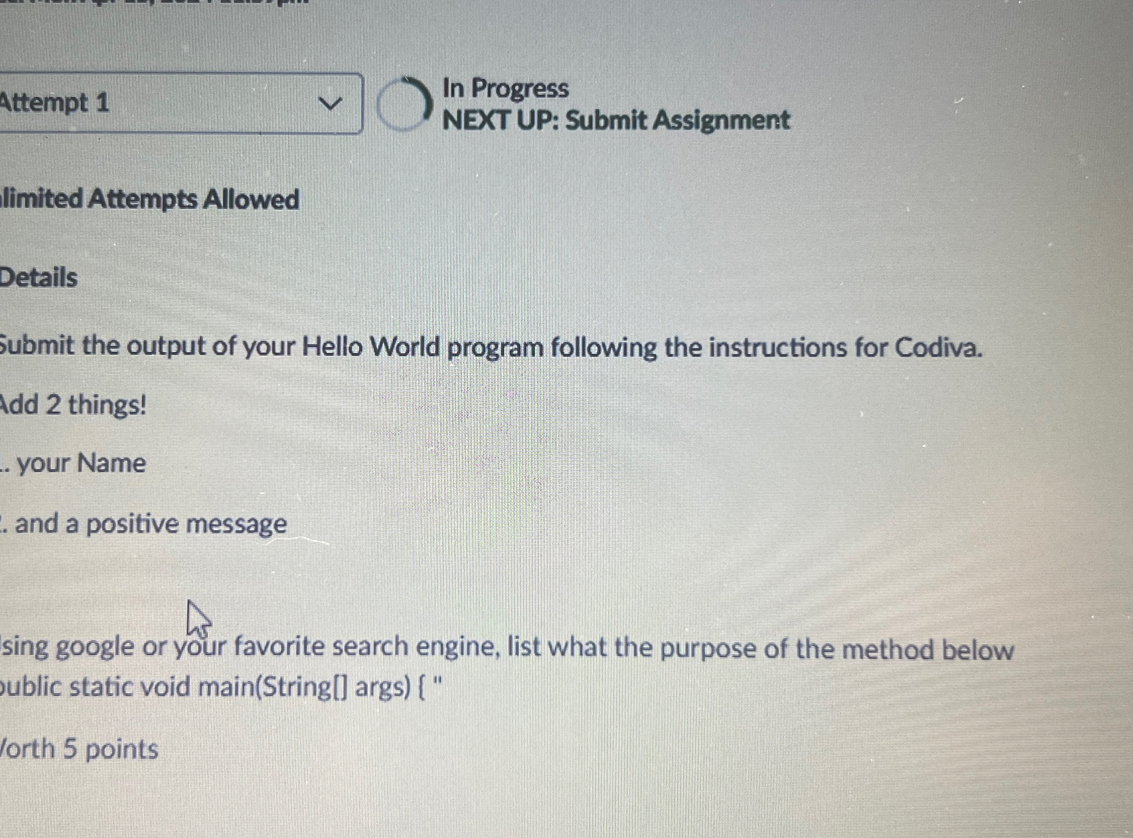 NEXT UP: Submit Assignment limited Attempts