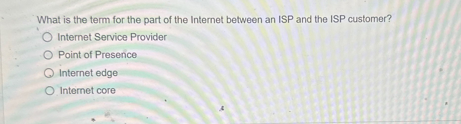 What is the term for the part of the Internet