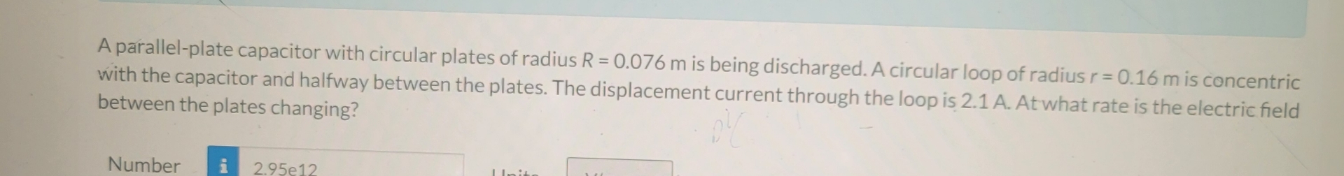 A parallel - plate capacitor with circular plates