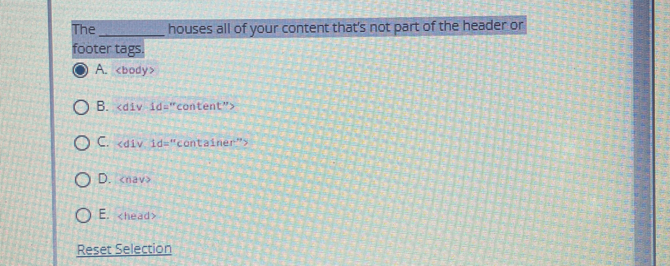 The q , houses all of your content that's not