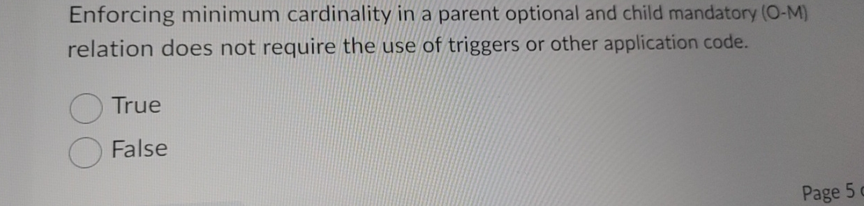 Enforcing minimum cardinality in a parent