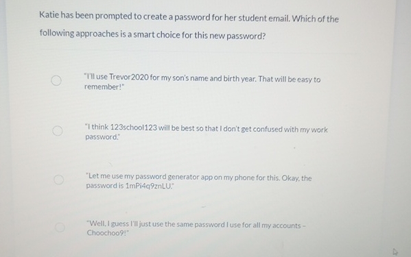 How to solve Katie has been prompted to create a