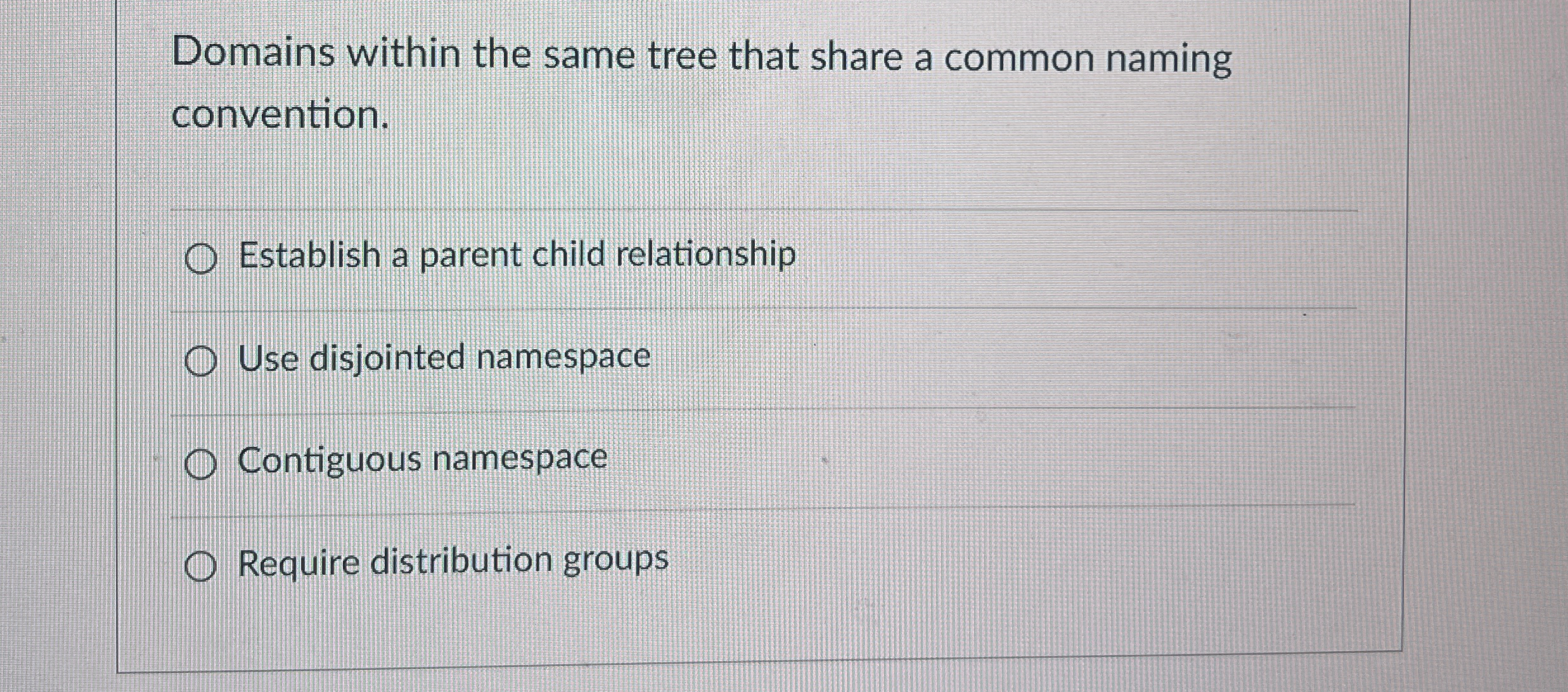 Domains within the same tree that share a common