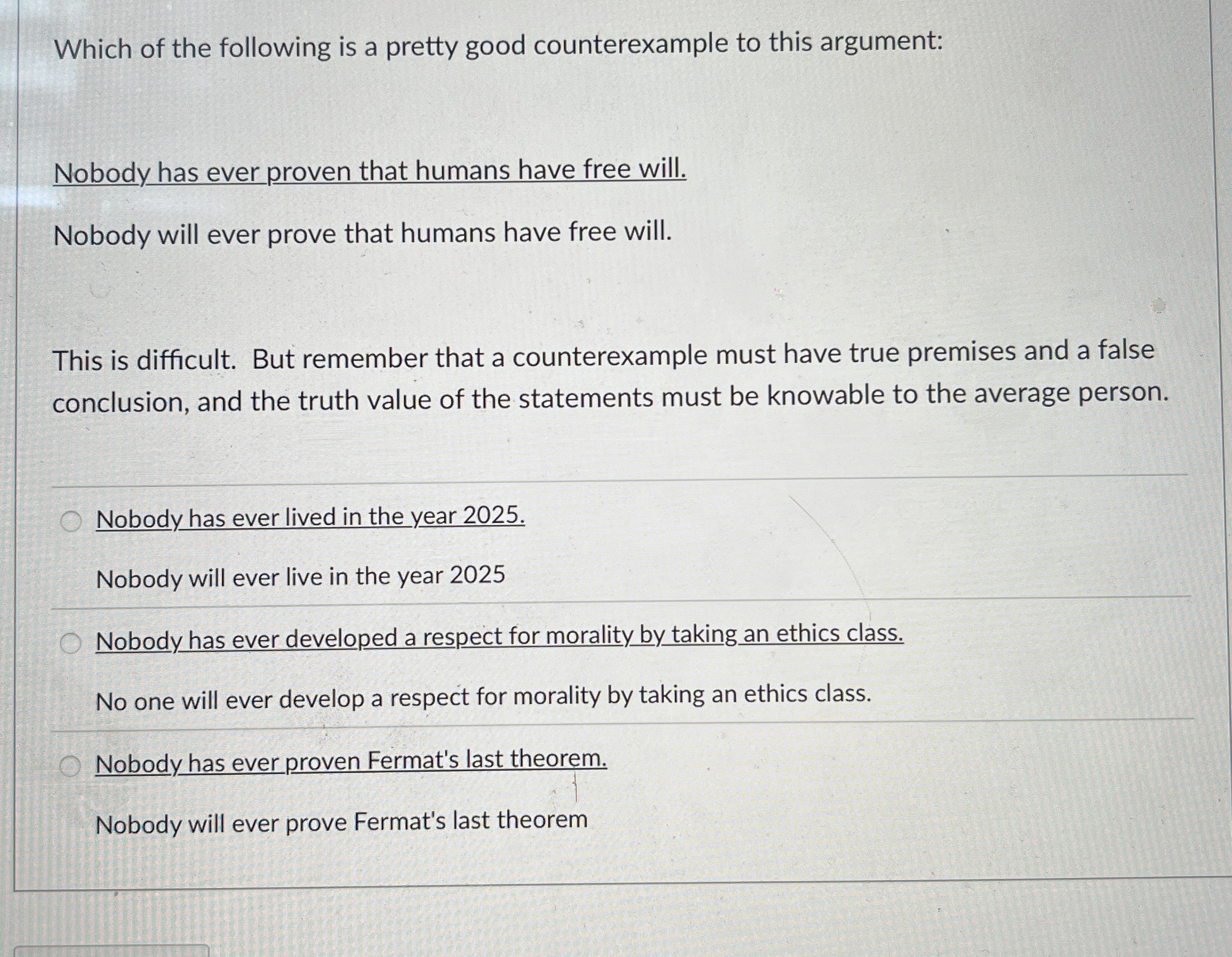 Which of the following is a pretty good