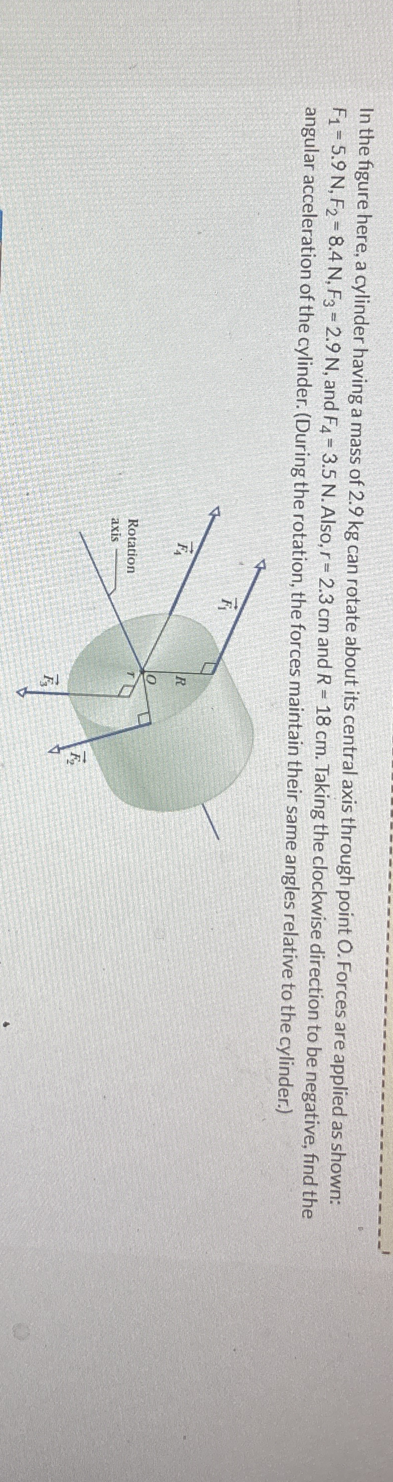 In the figure here, a cylinder having a mass of 2