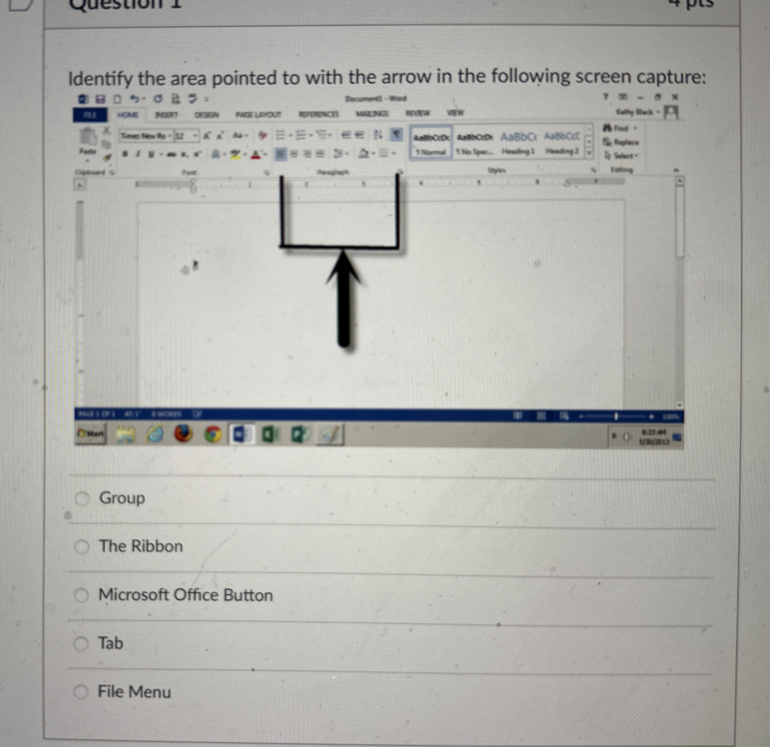 Identify the area pointed to with the arrow in
