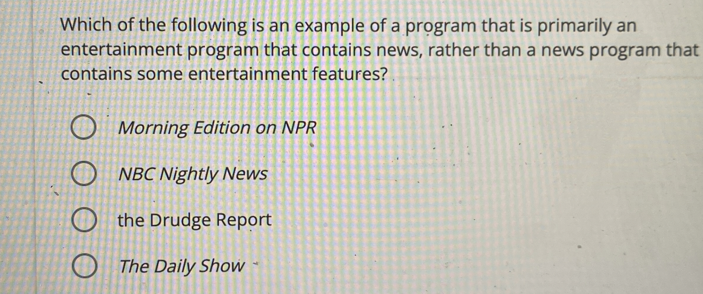 Which of the following is an example of a program
