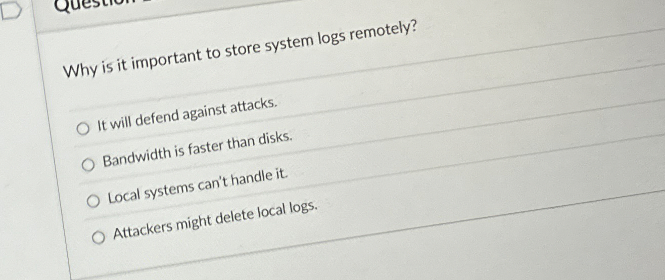 Why is it important to store system logs
