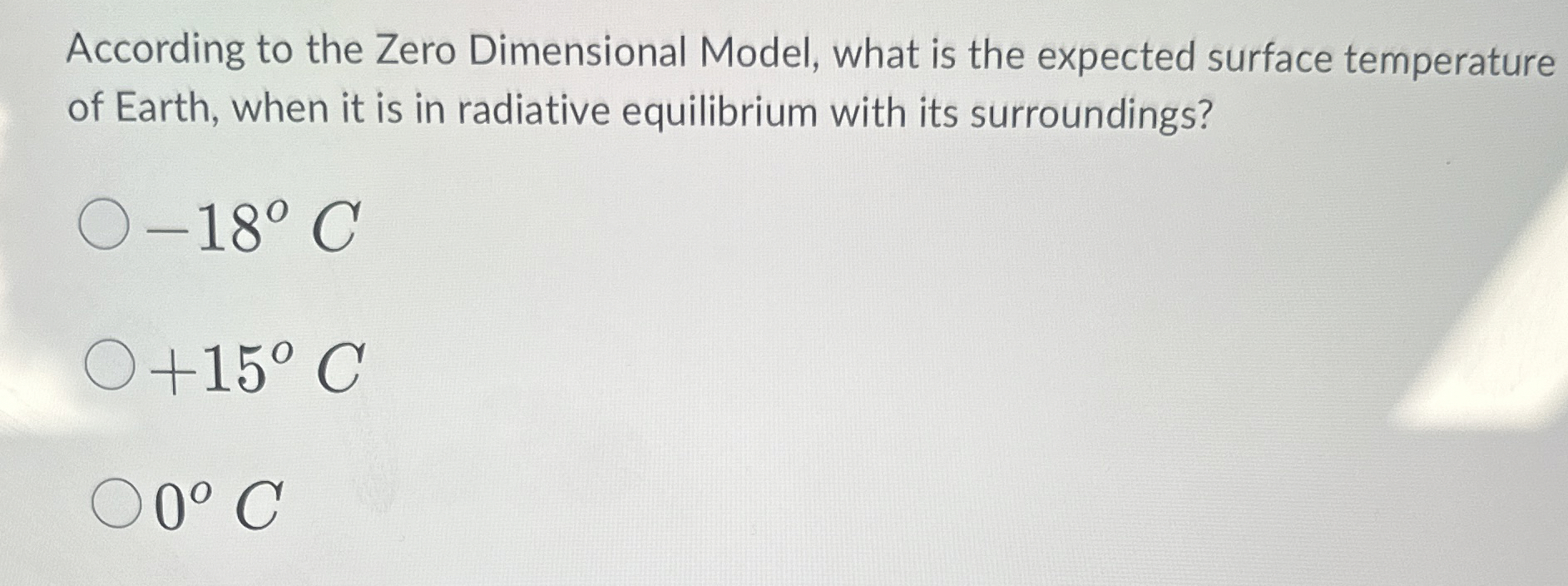 According to the Zero Dimensional Model, what is