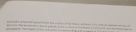 A rock is projected upward from the surface of