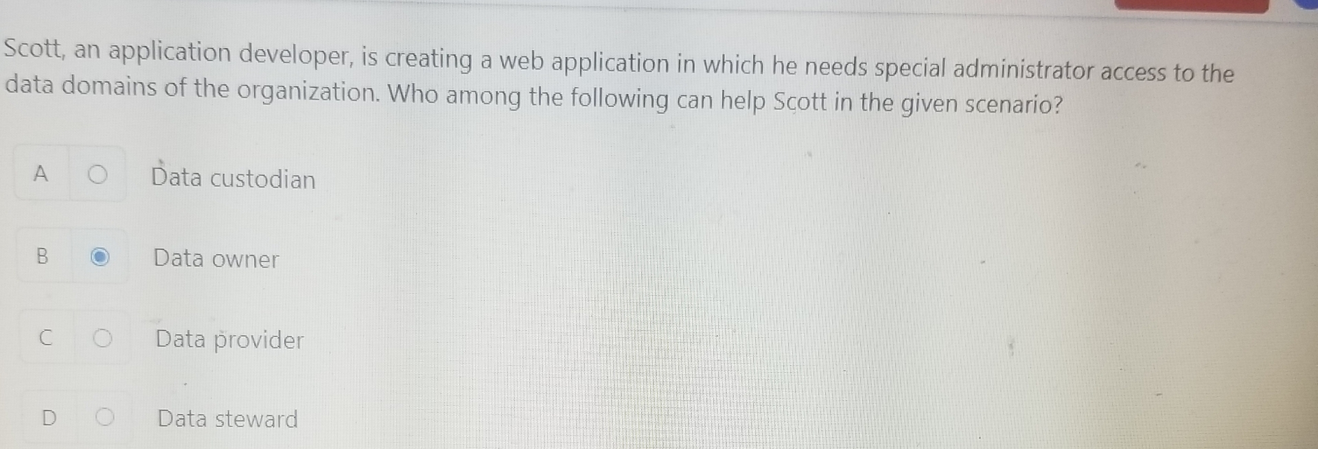 Scott, an application developer, is creating a