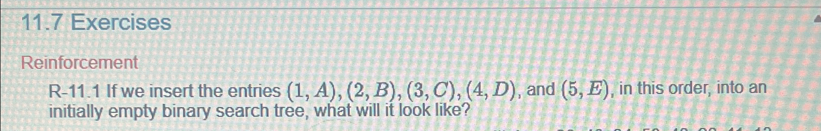 R - 1 1 . 1 If we insert the entries ( 1 , A ) ,