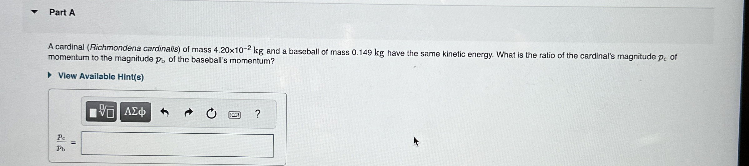 Part A A cardinal ( Richmondena cardinalis ) of