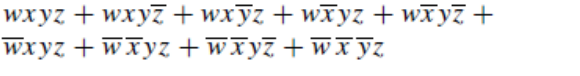 Use a K - map to find a minimal expansion as a