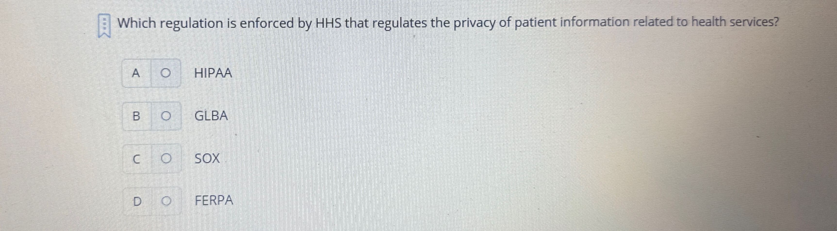 Which regulation is enforced by HHS that