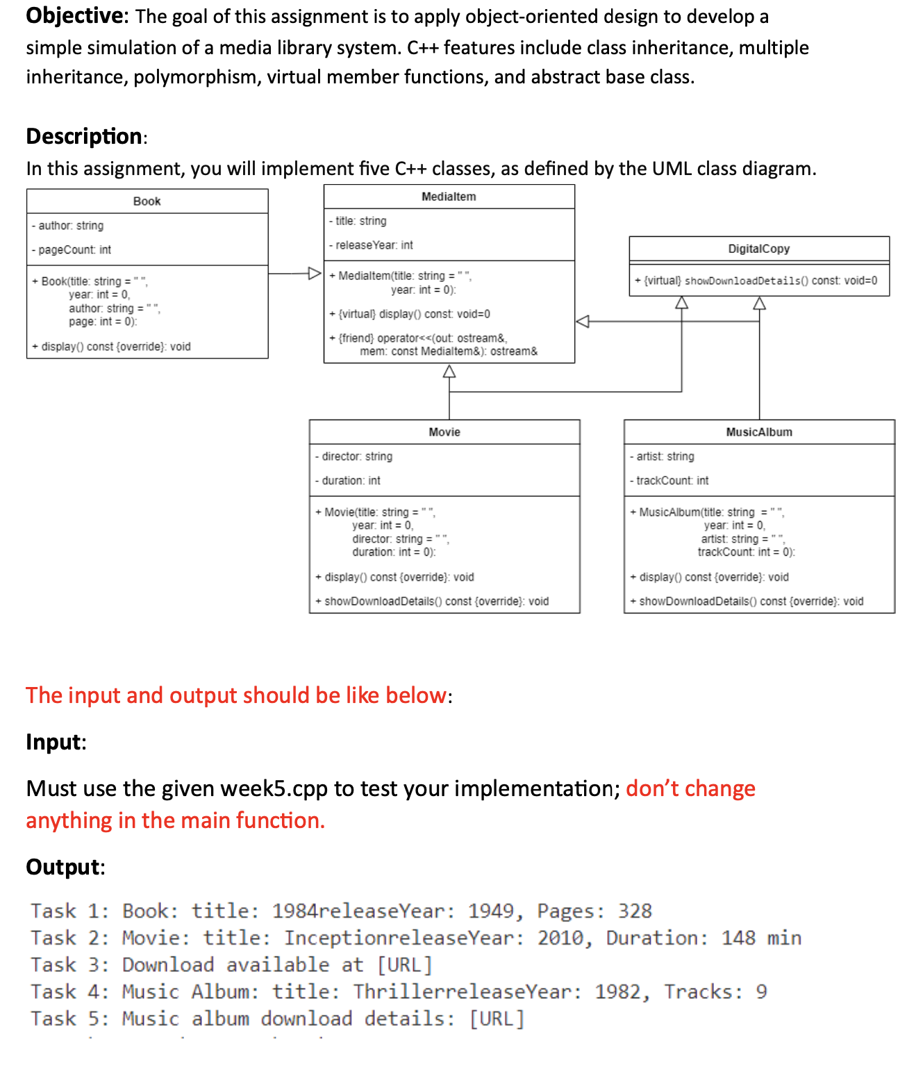 Objective: The goal of this assignment is to
