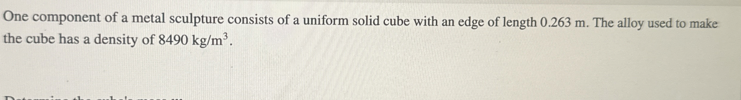 One component of a metal sculpture consists of a