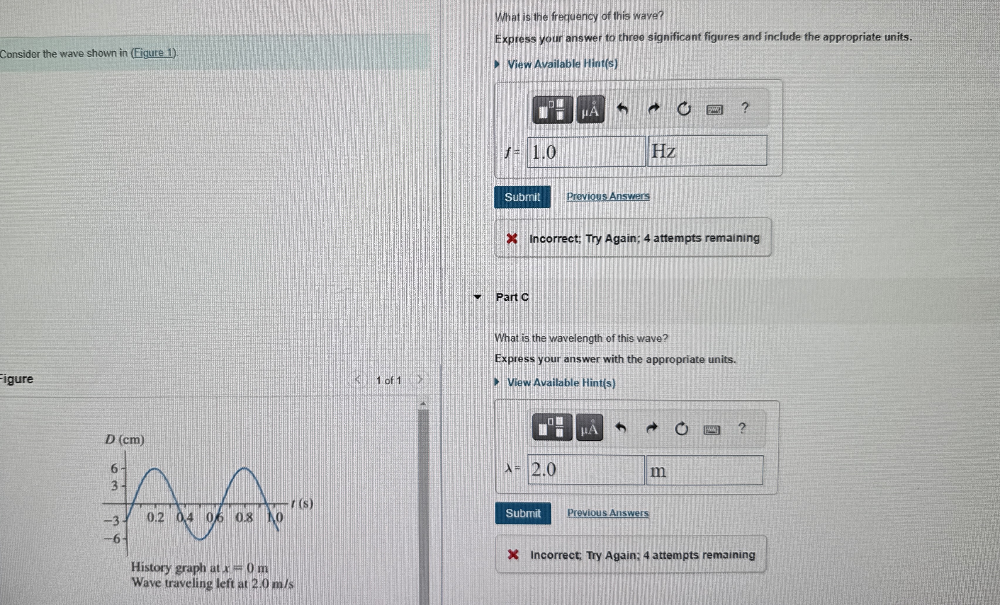 Consider the wave shown in ( Figure 1 ) .