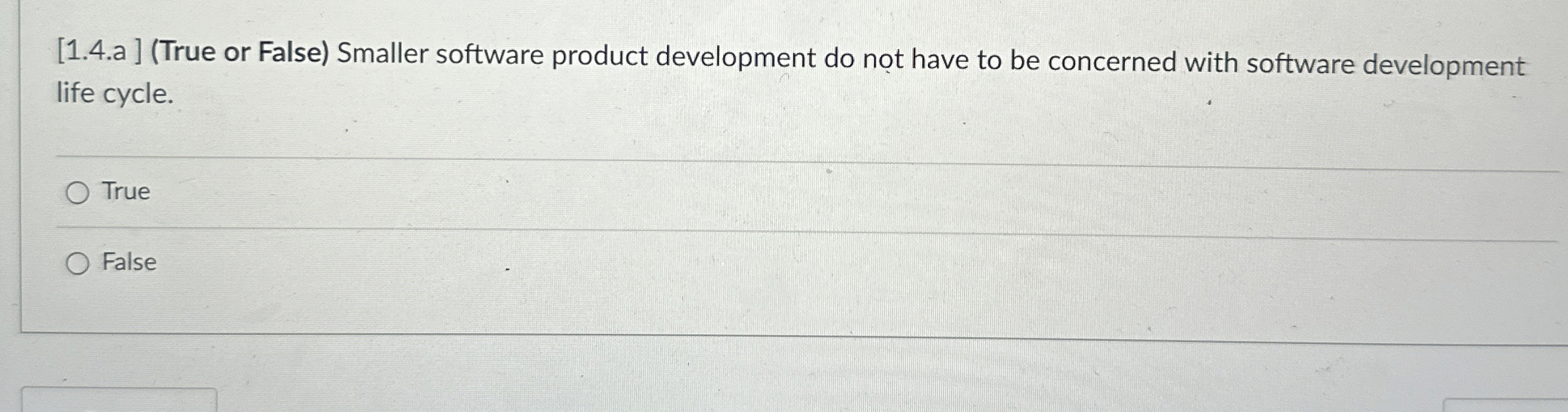 ( True or False ) Smaller software product