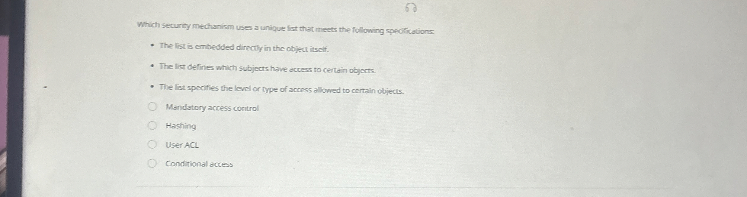 Which security mechanism uses a unique fist that