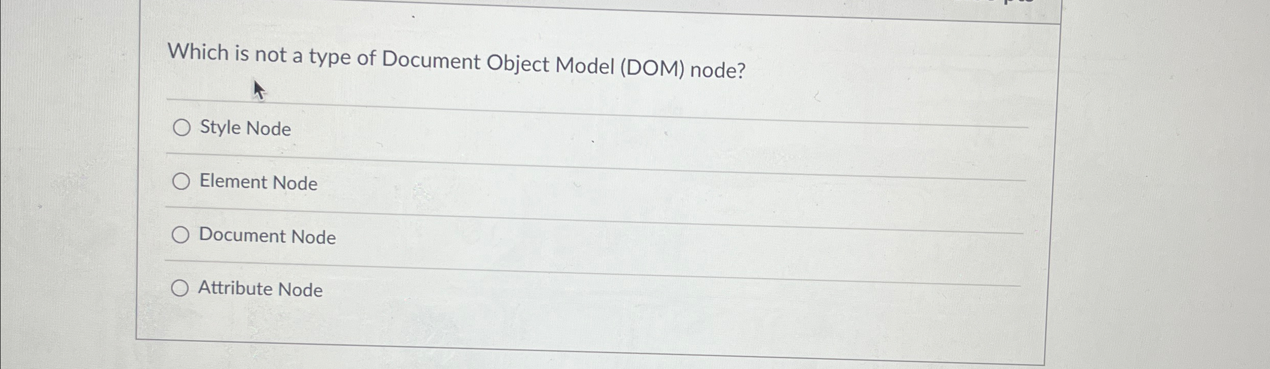Which is not a type of Document Object Model (