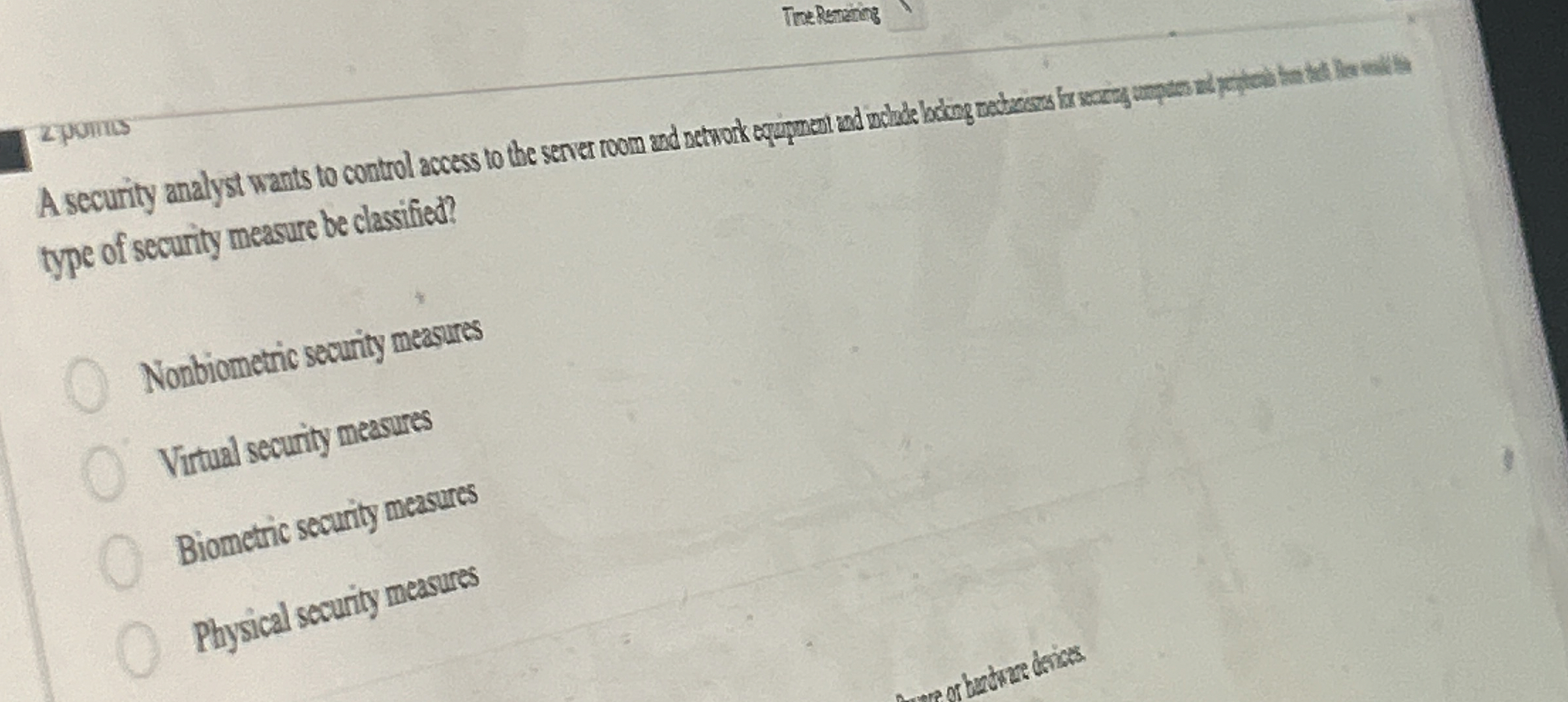 Trat Renening 2 7 0 mits type of security measure