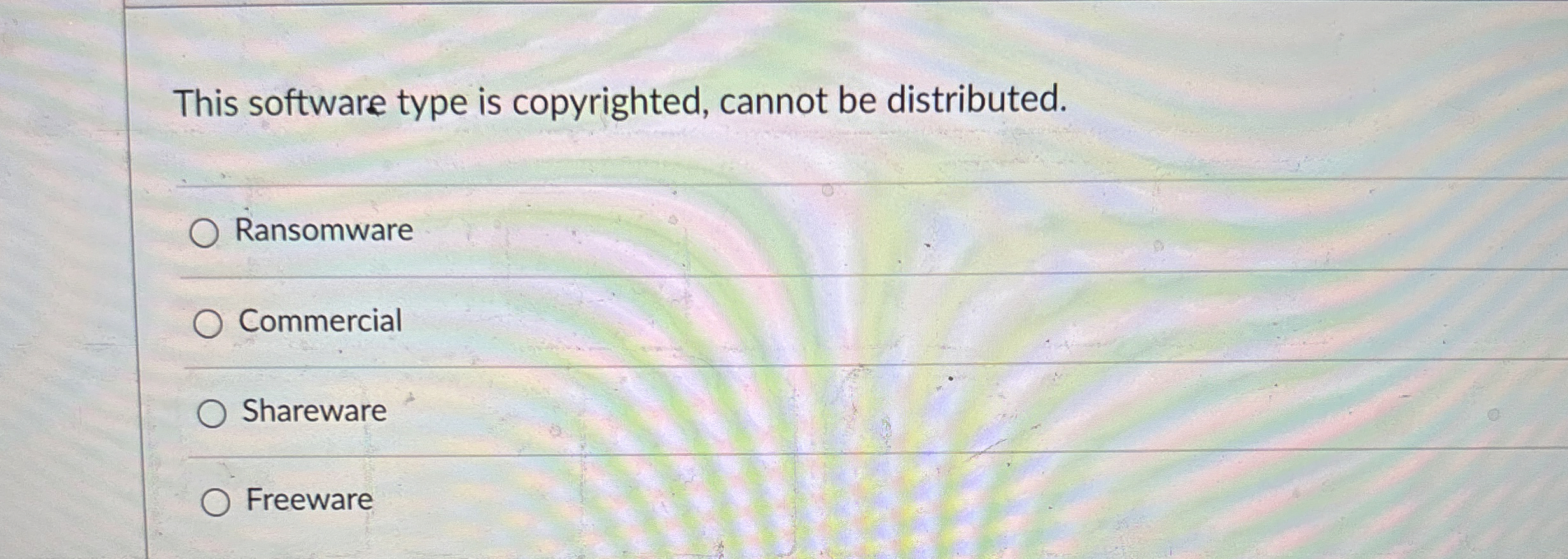 This software type is copyrighted, cannot be