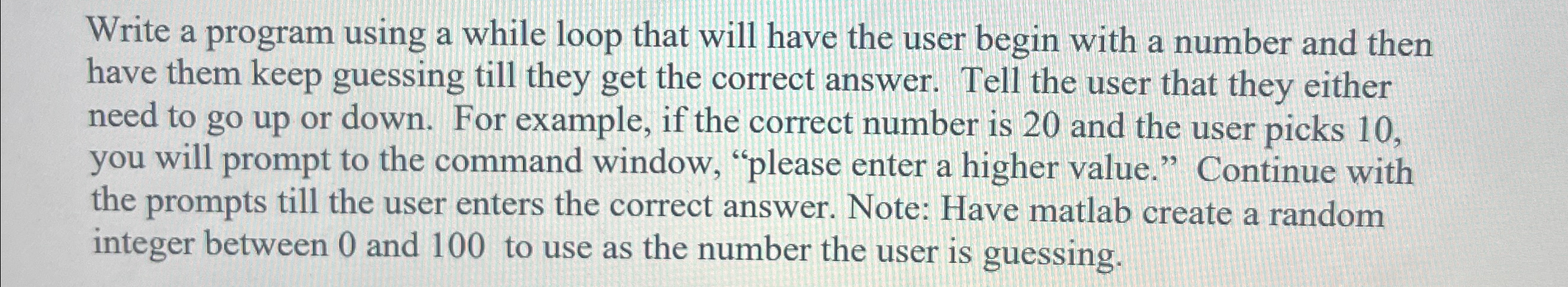 Write code and solve in Matlab Write a program