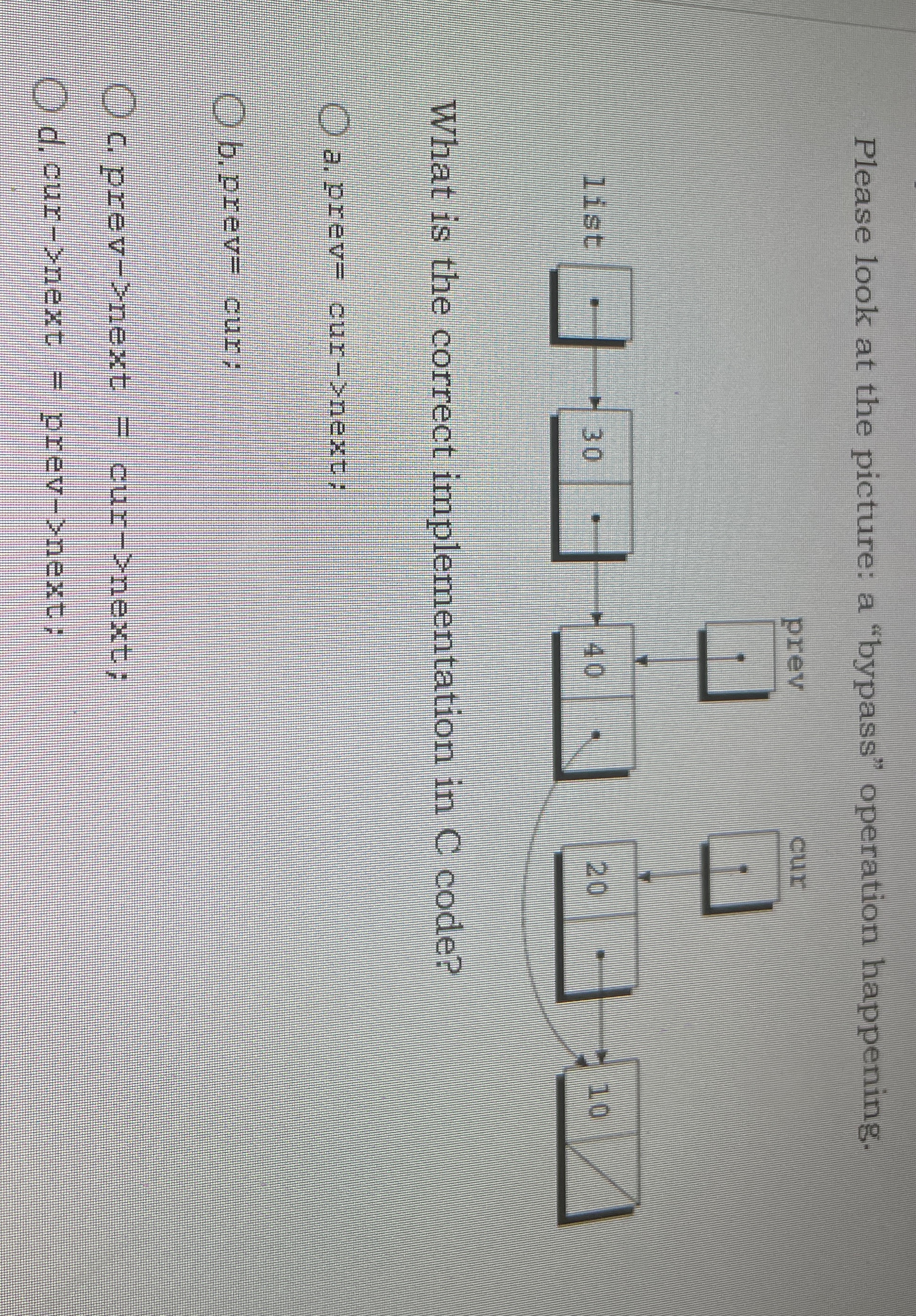 Please look at the picture: a "bypass" operation