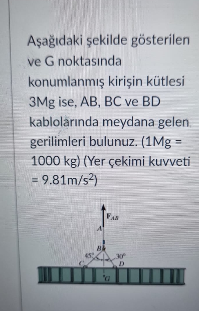 A a daki ekilde g sterilen ve G noktas nda