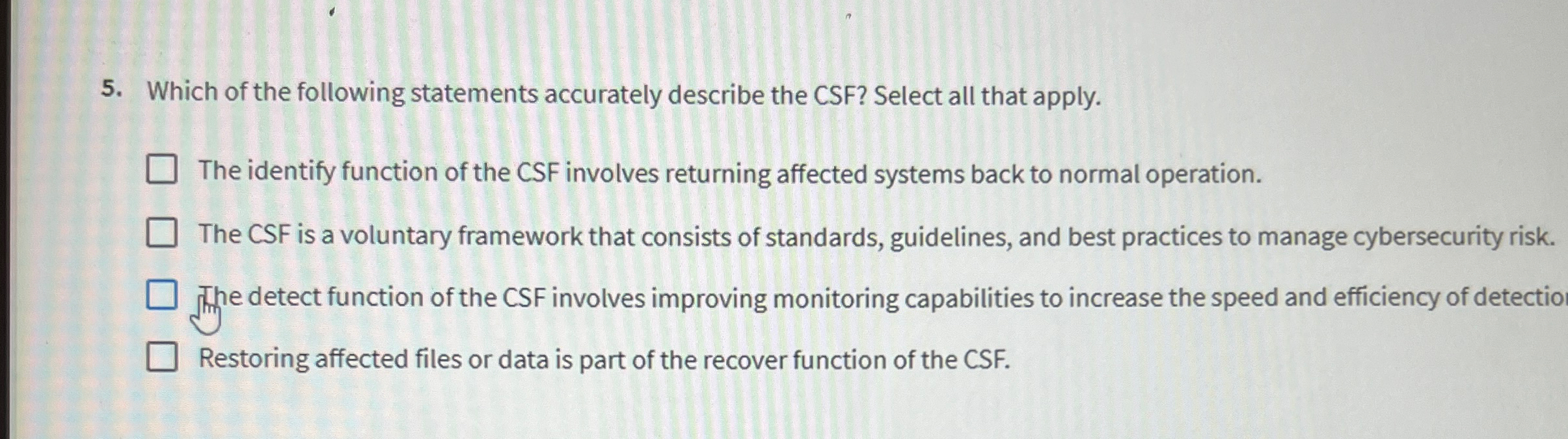 Which of the following statements accurately