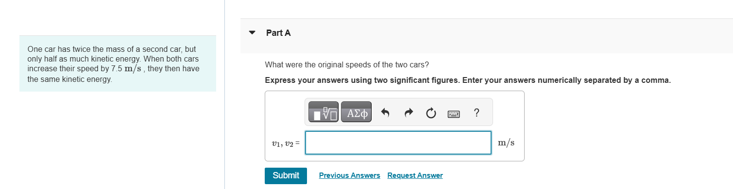 One car has twice the mass of a second car, but