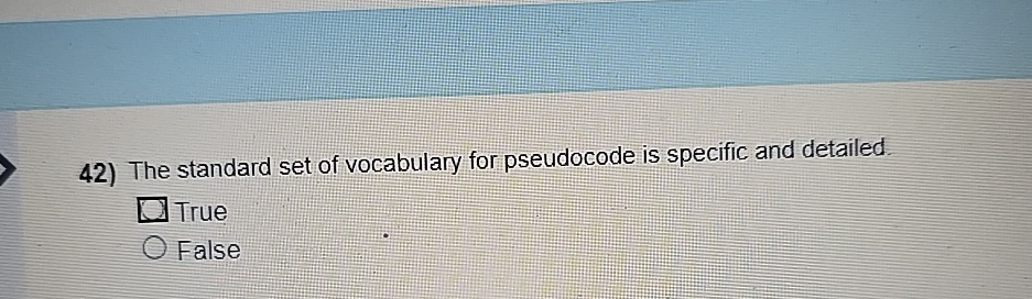 The standard set of vocabulary for pseudocode is