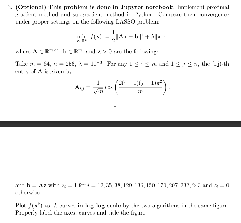 ( Optional ) This problem is done in Jupyter
