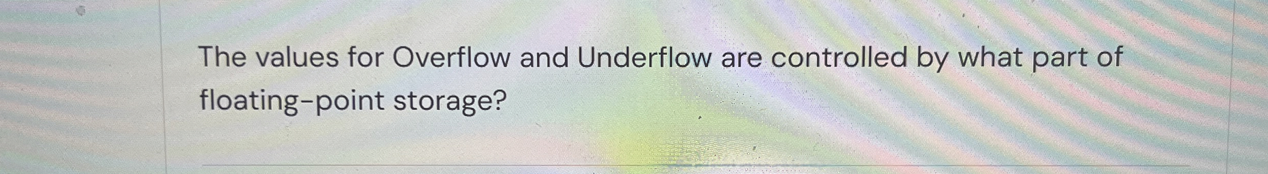 The values for Overflow and Underflow are