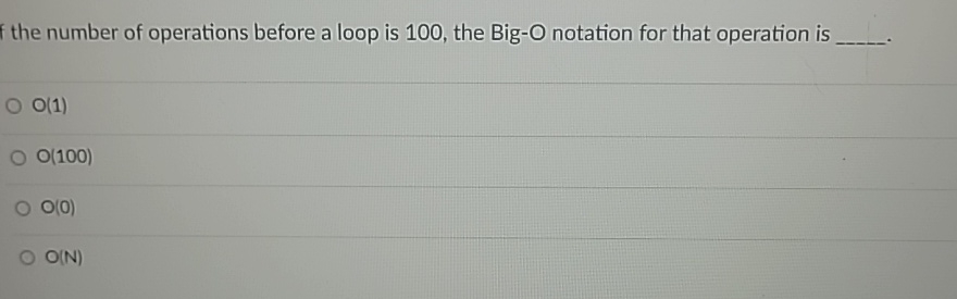 the number of operations before a loop is 1 0 0 ,
