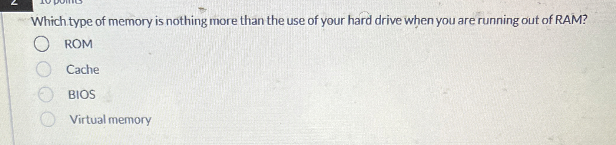 Which type of memory is nothing more than the use