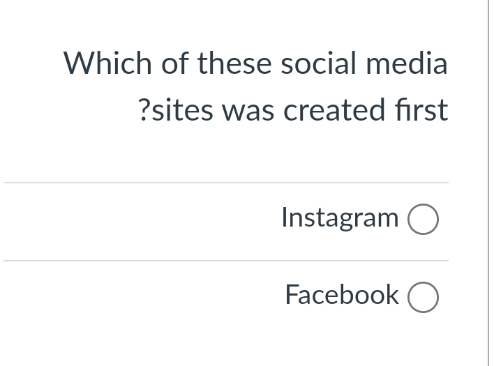 Which of these social media ? sites was created