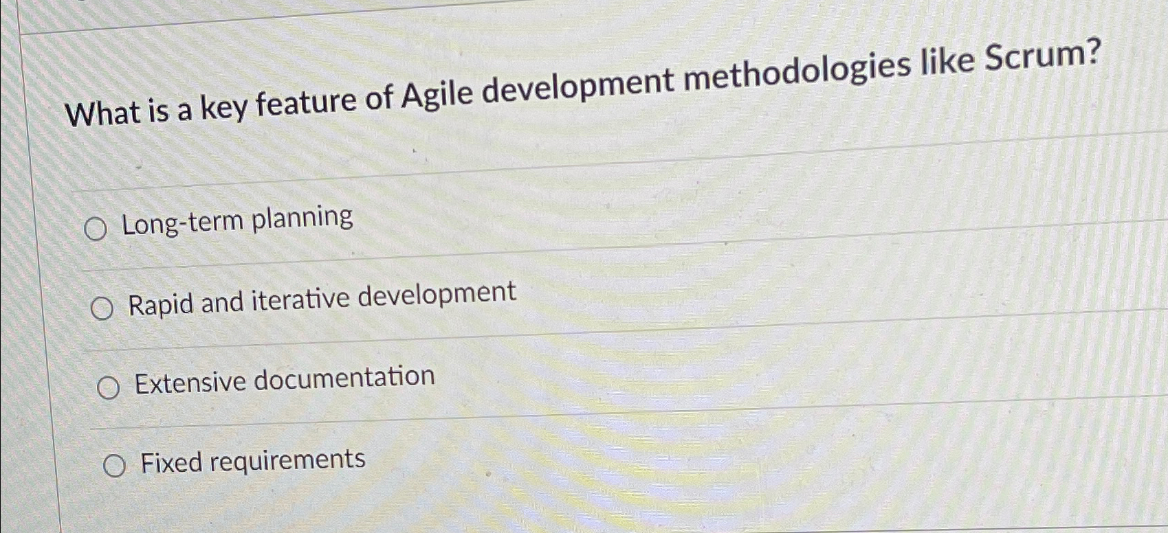 What is a key feature of Agile development
