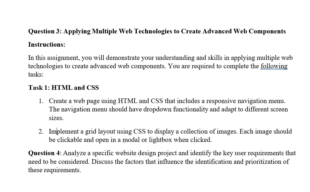 Question 3 : Applying Multiple Web Technologies