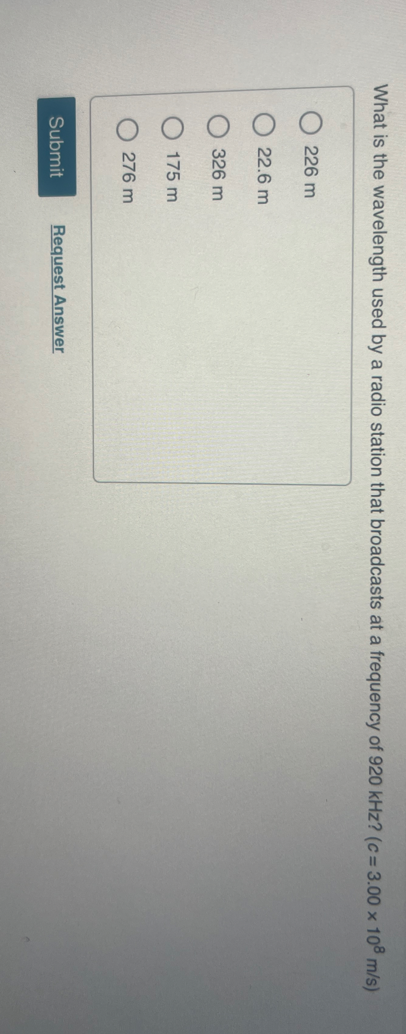 What is the wavelength used by a radio station