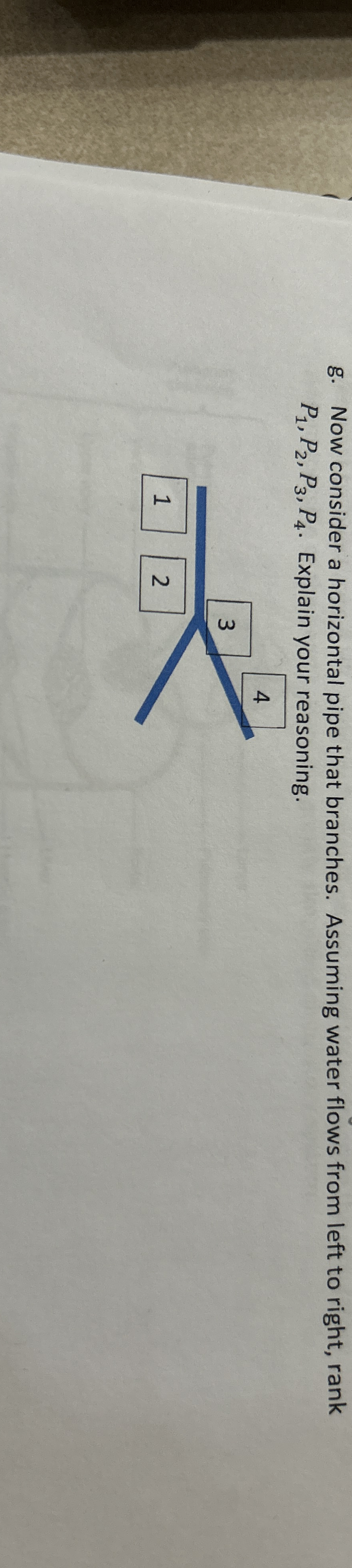 g . Now consider a horizontal pipe that branches.