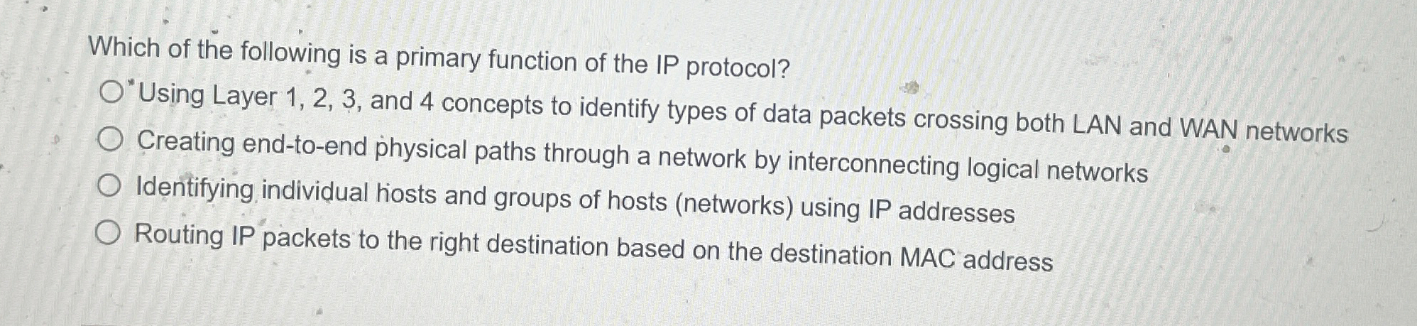 Which of the following is a primary function of