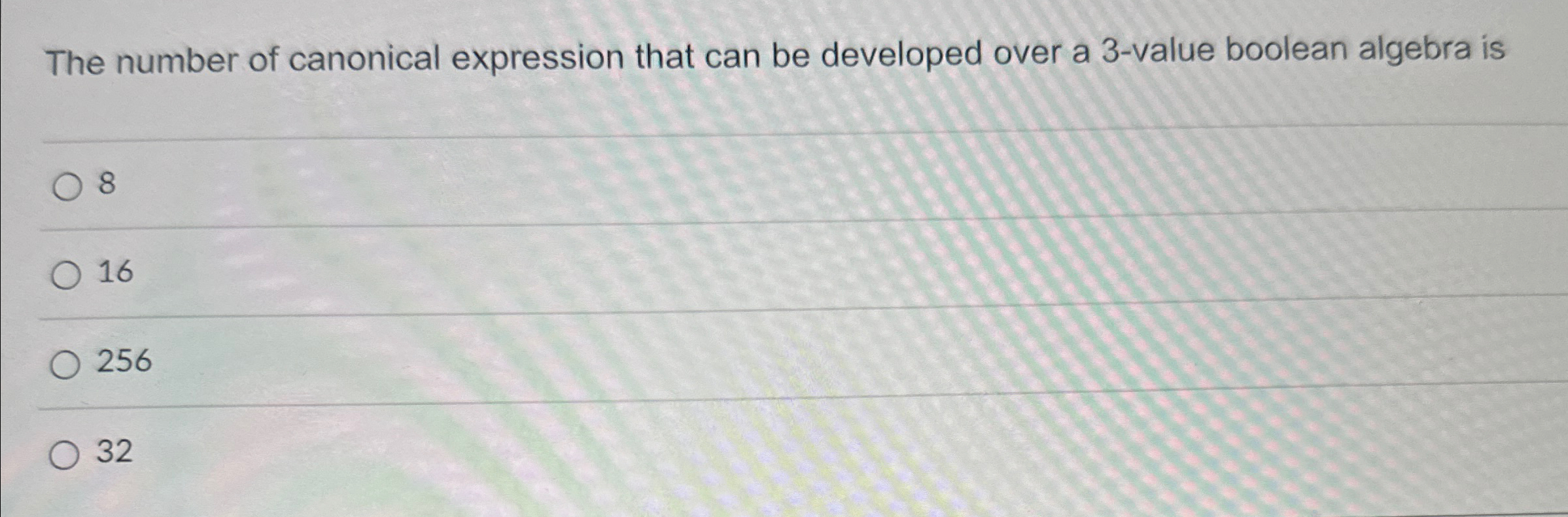 The number of canonical expression that can be