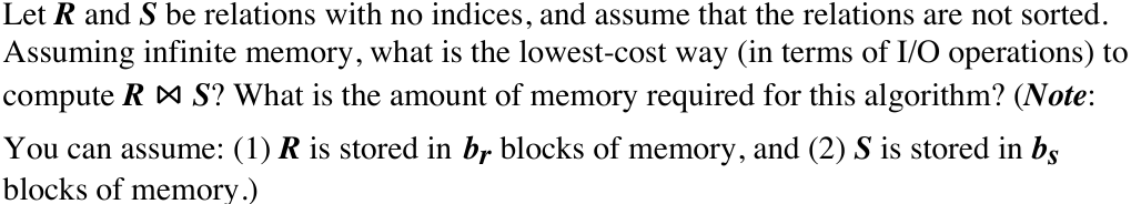 Let R and S be relations with no indices, and